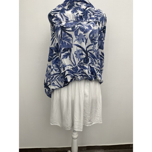 Blush & Day Women’s Dress Tiered Sleeveless Lined Boho Size M Palm Leaf - Picture 12 of 14